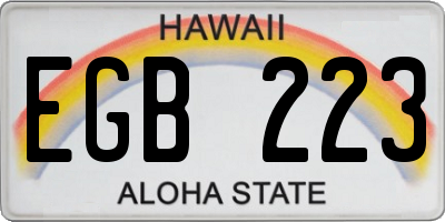HI license plate EGB223