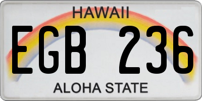 HI license plate EGB236