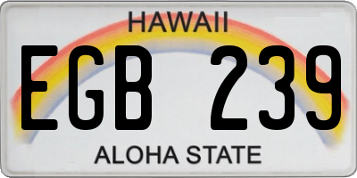 HI license plate EGB239
