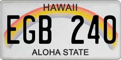 HI license plate EGB240