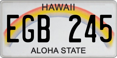 HI license plate EGB245