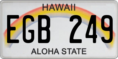 HI license plate EGB249