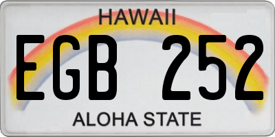 HI license plate EGB252