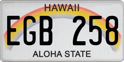 HI license plate EGB258