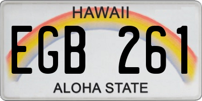 HI license plate EGB261