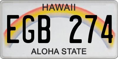 HI license plate EGB274