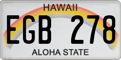 HI license plate EGB278