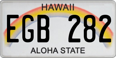 HI license plate EGB282