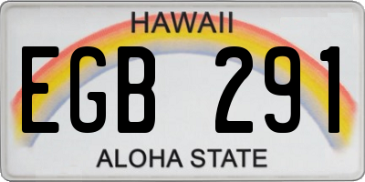 HI license plate EGB291