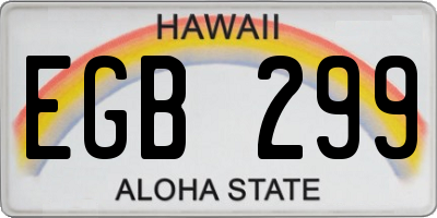 HI license plate EGB299