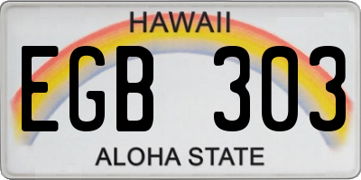 HI license plate EGB303