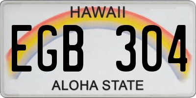 HI license plate EGB304