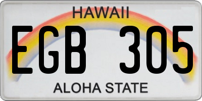 HI license plate EGB305