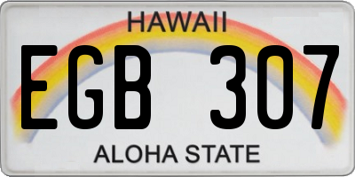 HI license plate EGB307