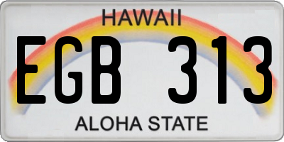 HI license plate EGB313