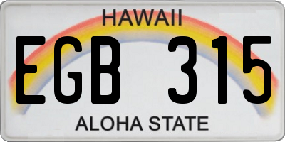 HI license plate EGB315