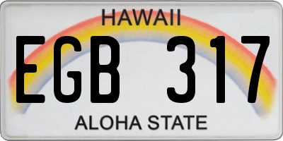 HI license plate EGB317