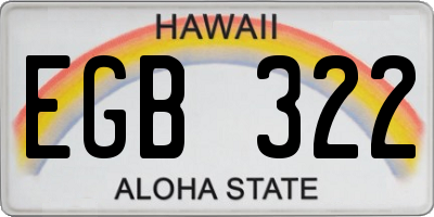 HI license plate EGB322