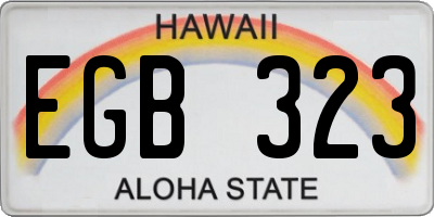 HI license plate EGB323
