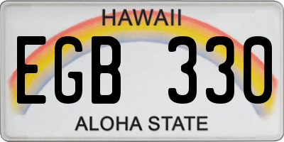 HI license plate EGB330