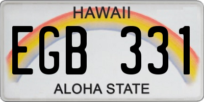 HI license plate EGB331