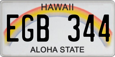 HI license plate EGB344