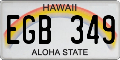 HI license plate EGB349