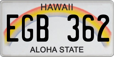 HI license plate EGB362