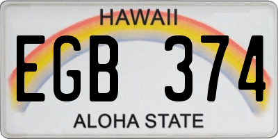 HI license plate EGB374