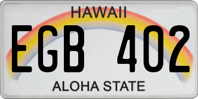 HI license plate EGB402