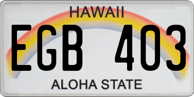 HI license plate EGB403