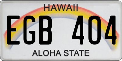 HI license plate EGB404