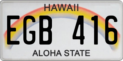 HI license plate EGB416