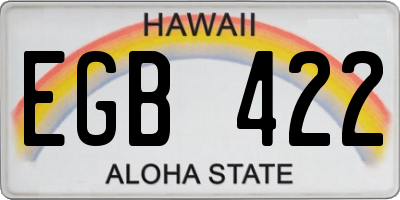 HI license plate EGB422