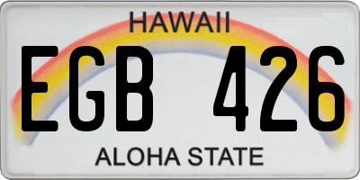 HI license plate EGB426
