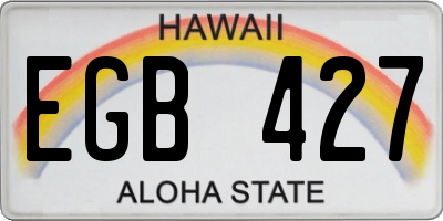 HI license plate EGB427