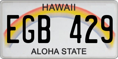 HI license plate EGB429