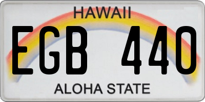HI license plate EGB440