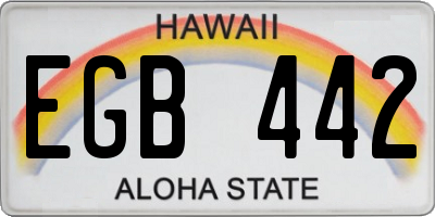 HI license plate EGB442