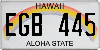 HI license plate EGB445