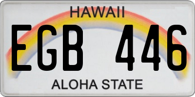 HI license plate EGB446