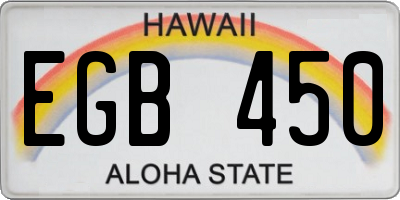 HI license plate EGB450