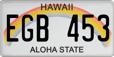 HI license plate EGB453