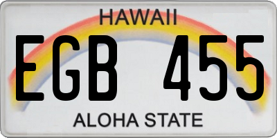 HI license plate EGB455