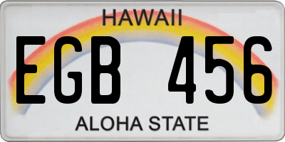 HI license plate EGB456