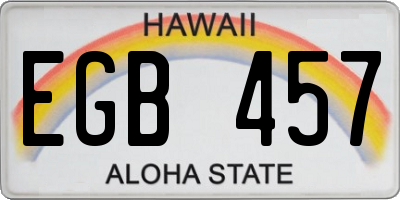 HI license plate EGB457