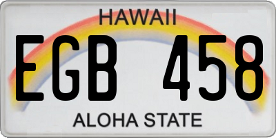 HI license plate EGB458