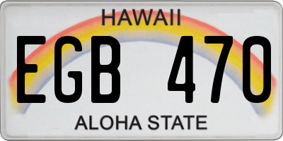 HI license plate EGB470