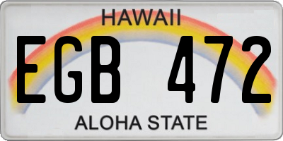 HI license plate EGB472