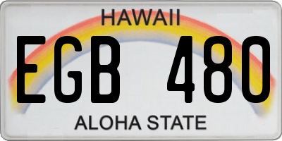 HI license plate EGB480
